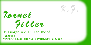 kornel filler business card